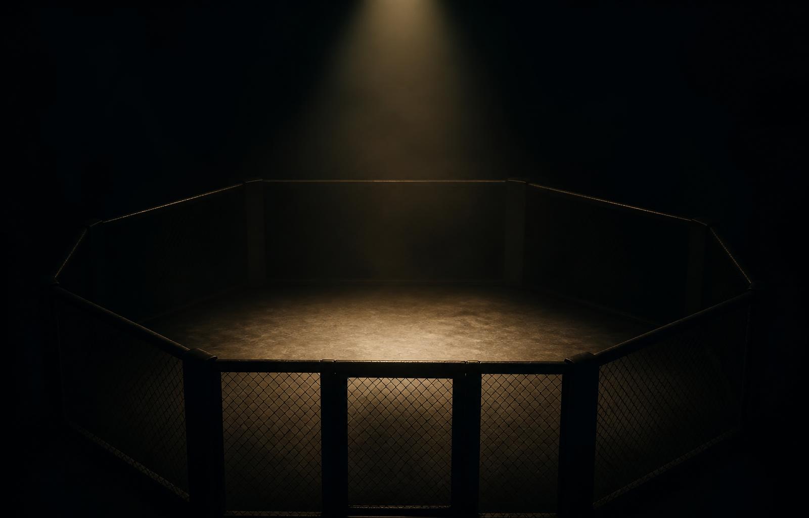 Combat ring prepared for an exclusive event